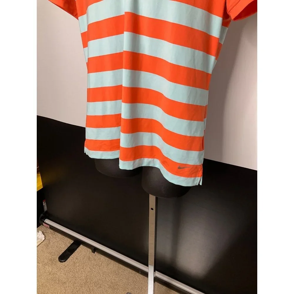 XL Nike Golf Tour Performance Polo Shirt Orange Blue Mens_2